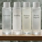 Hydrating Korean toner bottles with moisture and barrier-supporting ingredients