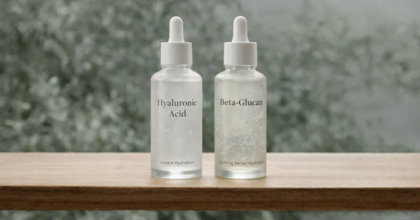 Comparison of beta-glucan and hyaluronic acid hydrating serums in Korean skincare