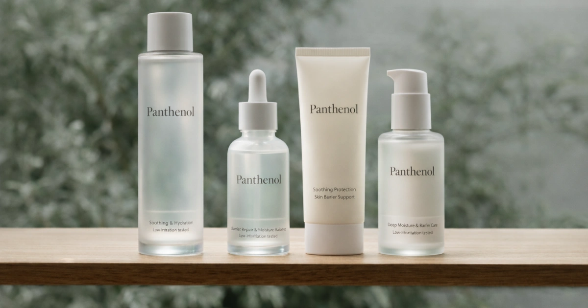 Panthenol toner, serum, moisturizer, and sunscreen for skin barrier repair